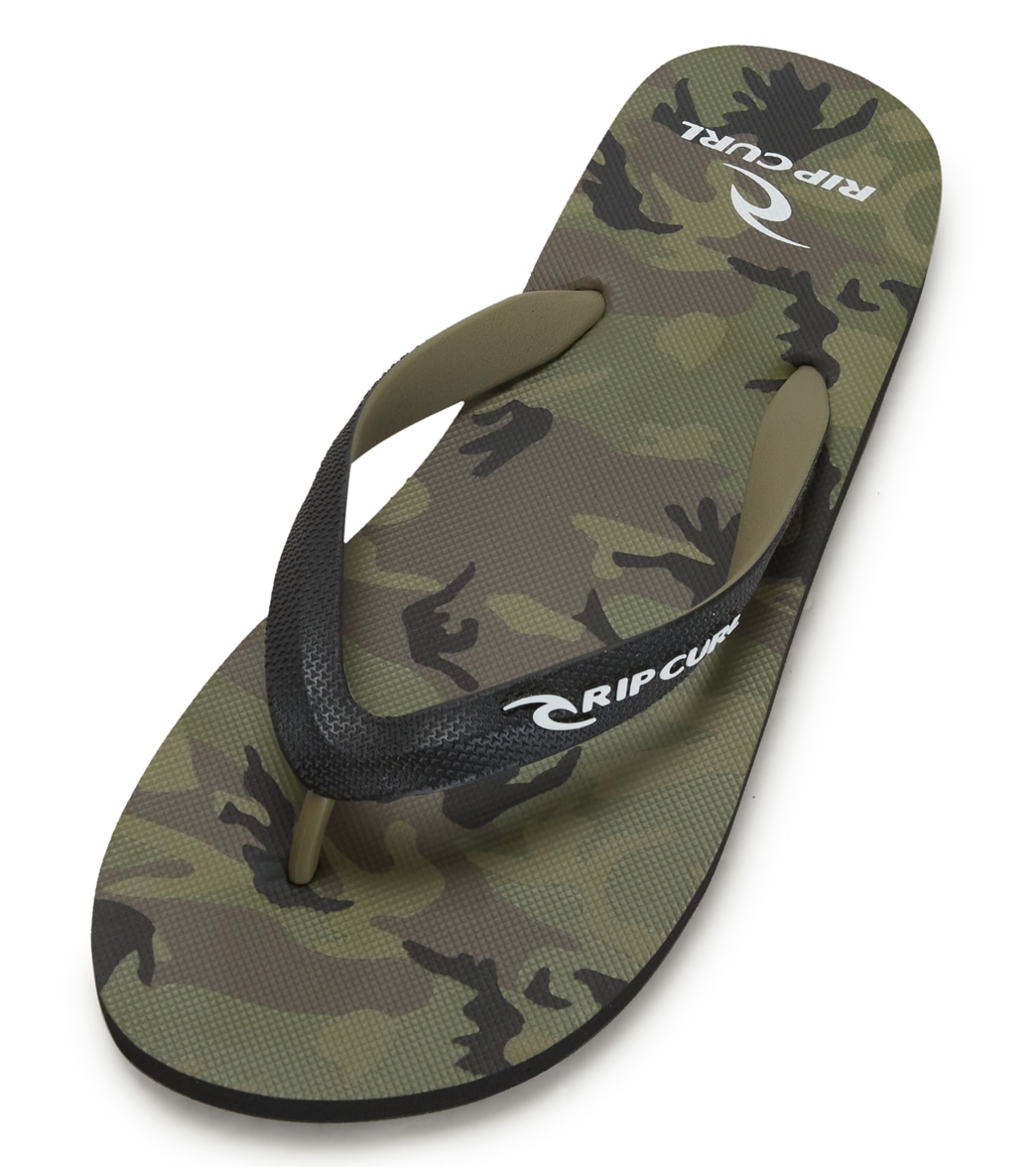 Rip Curl Men's Camouflage Open Toe Flip Flops - Camo 10 - Swimoutlet.com