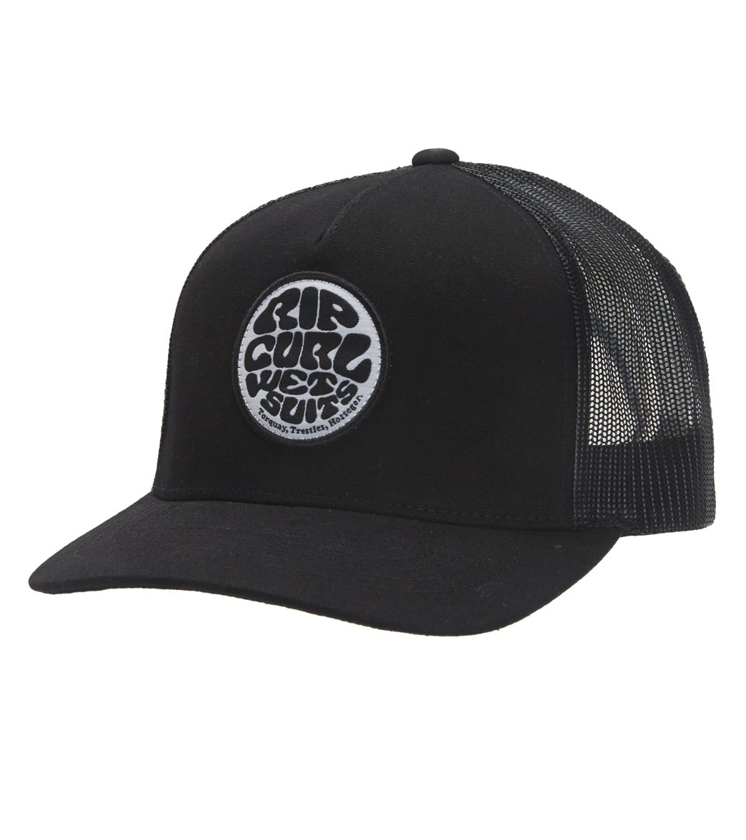 Rip Curl Men's Icons Eco Trucker Hat - Black/White One Size - Swimoutlet.com