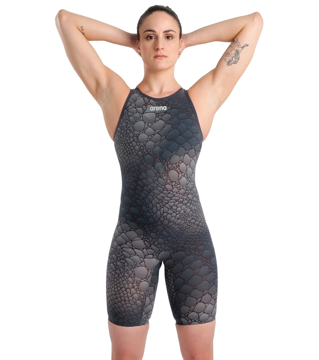 Arena Women's Powerskin Carbon Air2 Sl Gator Limited Edition Open Back Tech Suit Swimsuit - Night 34 Elastane/Polyamide - Swimoutlet.com