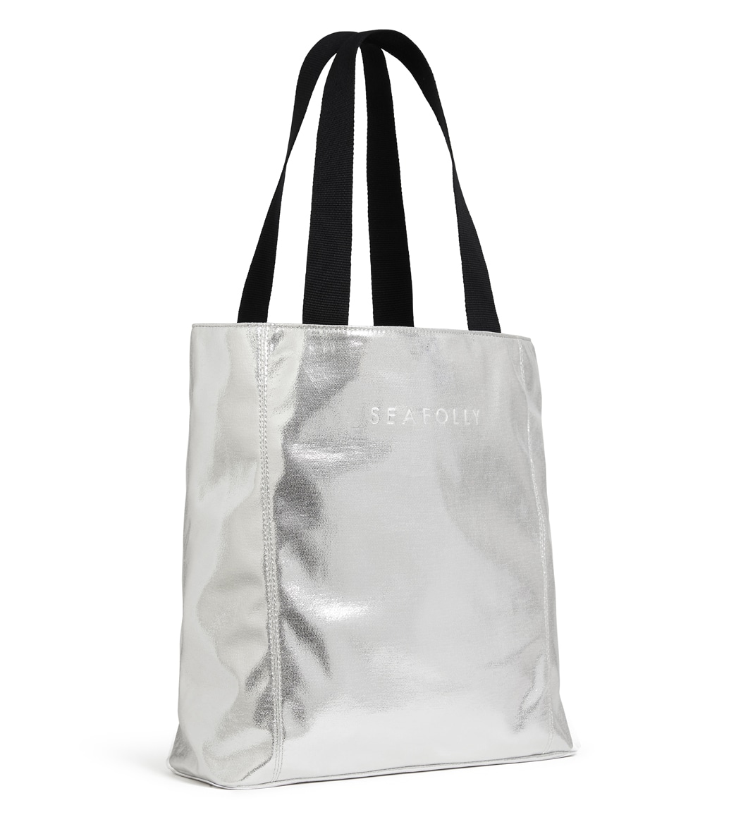 Seafolly Women's Carried Away Metallic Tote - Silver One Size - Swimoutlet.com