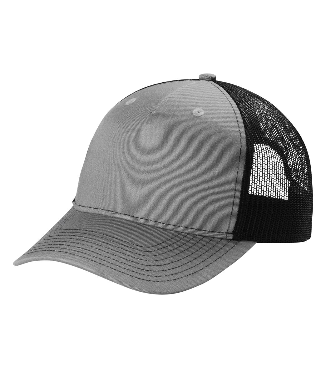 Snapback Trucker Hat - Heather Grey/Black One Size Cotton/Polyester - Swimoutlet.com