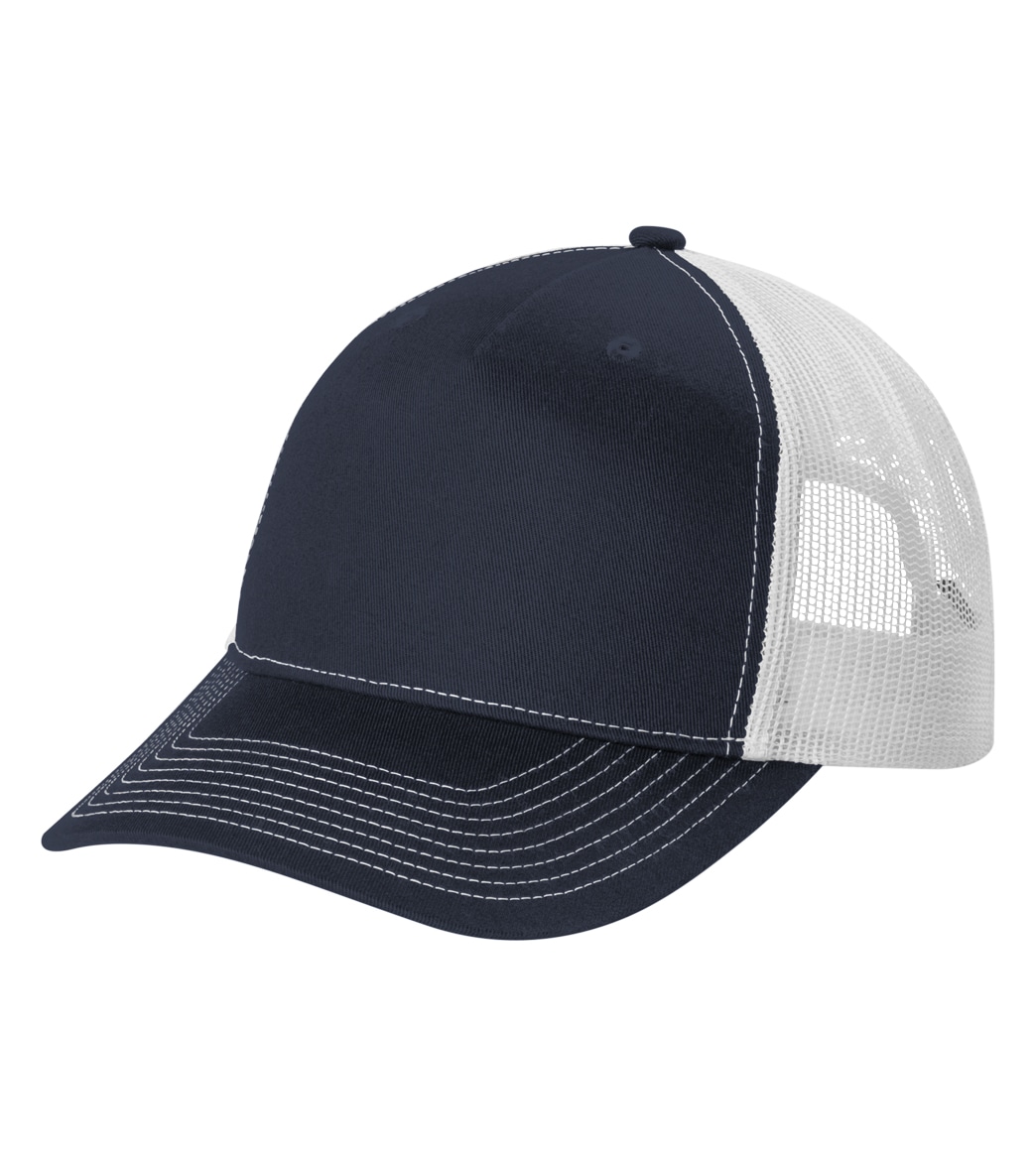 Snapback Trucker Hat - Rich Navy/White One Size Cotton/Polyester - Swimoutlet.com