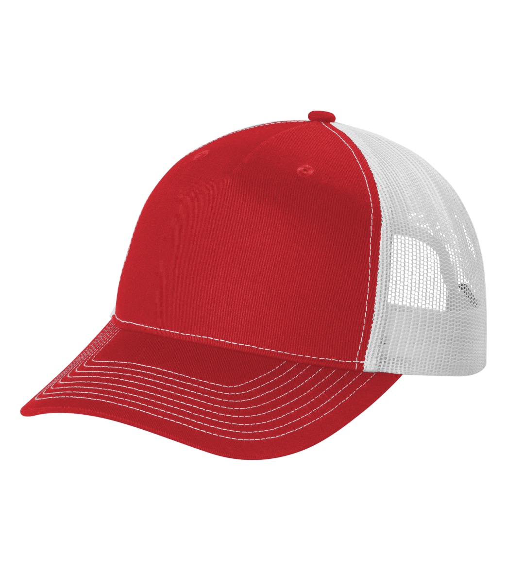 Snapback Trucker Hat - Flame Red/White One Size Cotton/Polyester - Swimoutlet.com