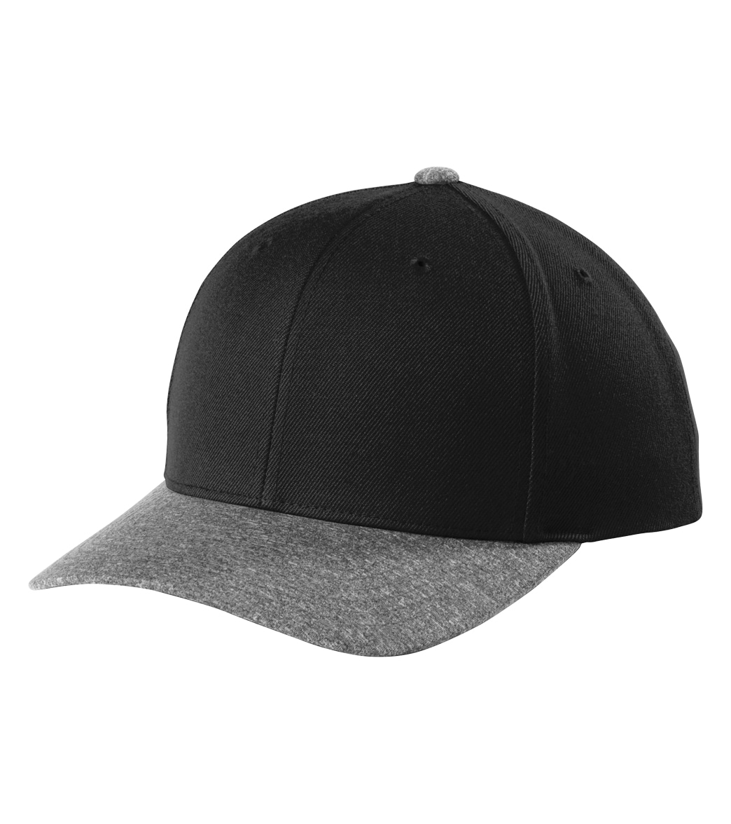 Structured Snapback Hat - Black/Grey Heather One Size - Swimoutlet.com