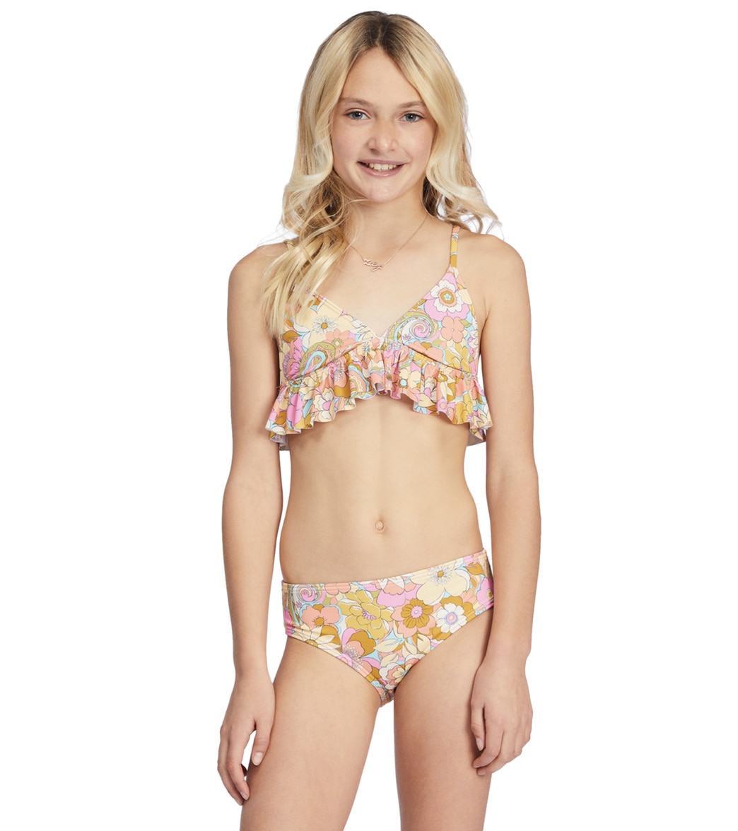Billabong Girls' Aint She A Beaut Ruffle Two Piece Bikini Set - Multi 10 - Swimoutlet.com