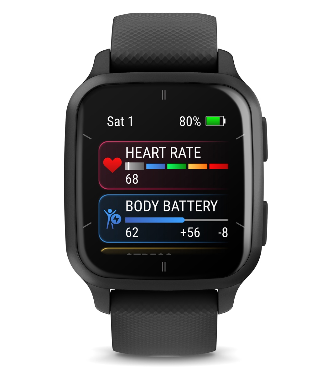 Garmin Venu Sq 2 Music Fitness Smartwatch - Black/Slate 40Mm - Swimoutlet.com