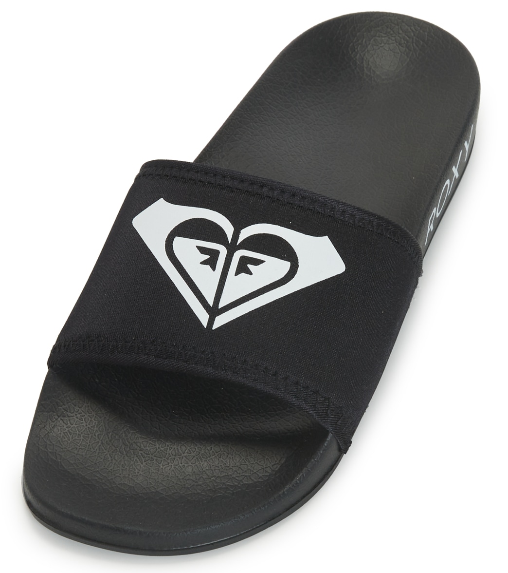 Roxy Women's Slippery Neo Slides Sandals - Black 10 - Swimoutlet.com