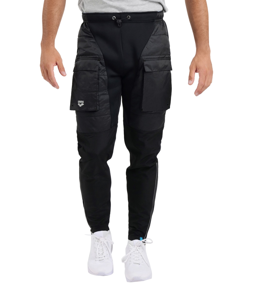 Arena Men's Team Half-Quilted Pants - Black Small 100% Polyamide - Swimoutlet.com