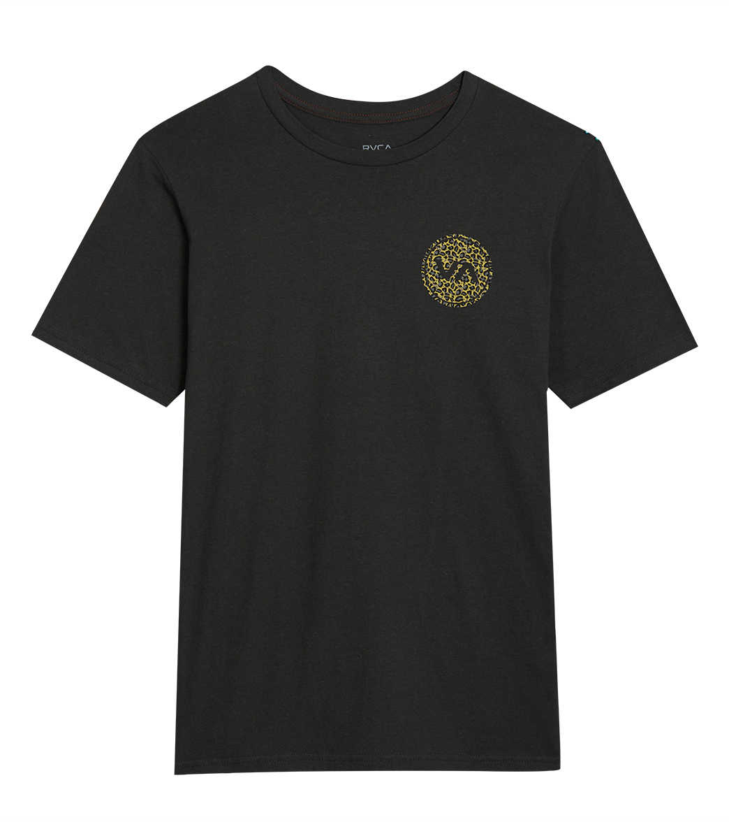 Rvca Men's Va Mod Short Sleeve Tee Shirt - Pirate Black Large Cotton - Swimoutlet.com
