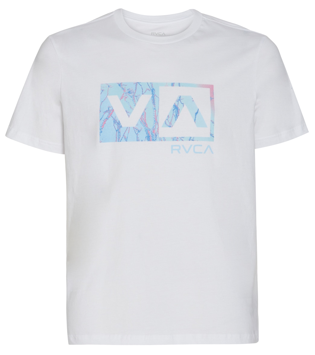 Rvca Men's Balance Box Short Sleeve Tee Shirt - White Large Cotton - Swimoutlet.com