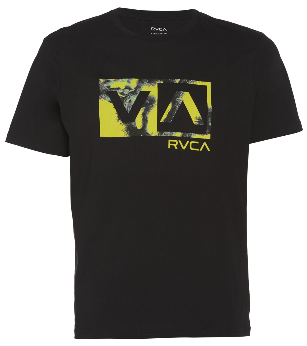 Rvca Men's Balance Box Short Sleeve Tee Shirt - Black Large Cotton - Swimoutlet.com