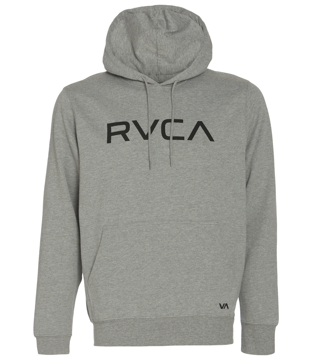 Rvca Men's Big Pullover Hoodie - Athletic Heather Large Cotton/Polyester - Swimoutlet.com