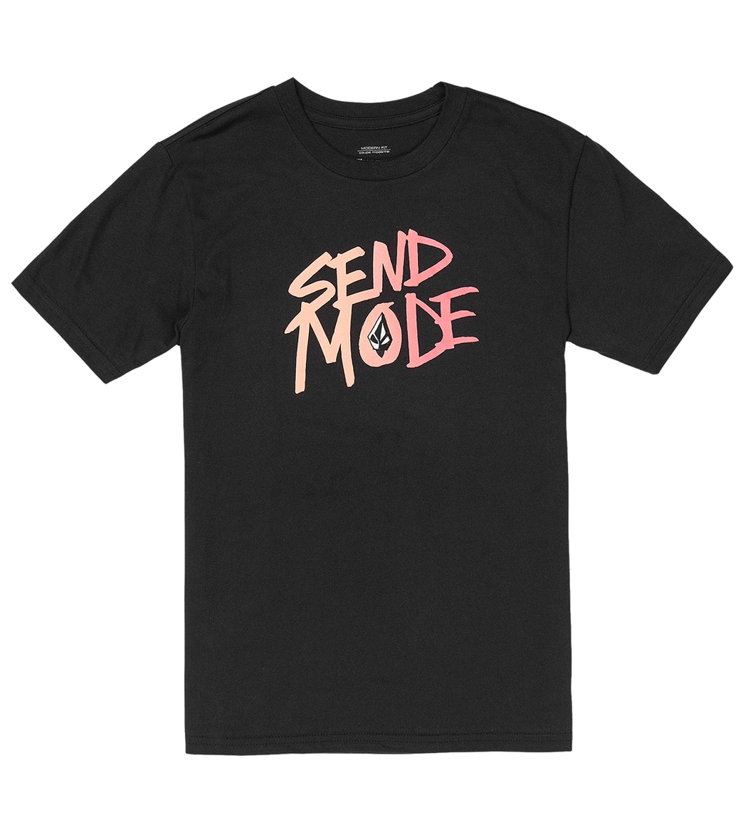 Volcom Boys' Send Mode Tech Long Sleeve Tee Big Kid Shirt - Black Large Cotton/Polyester - Swimoutlet.com