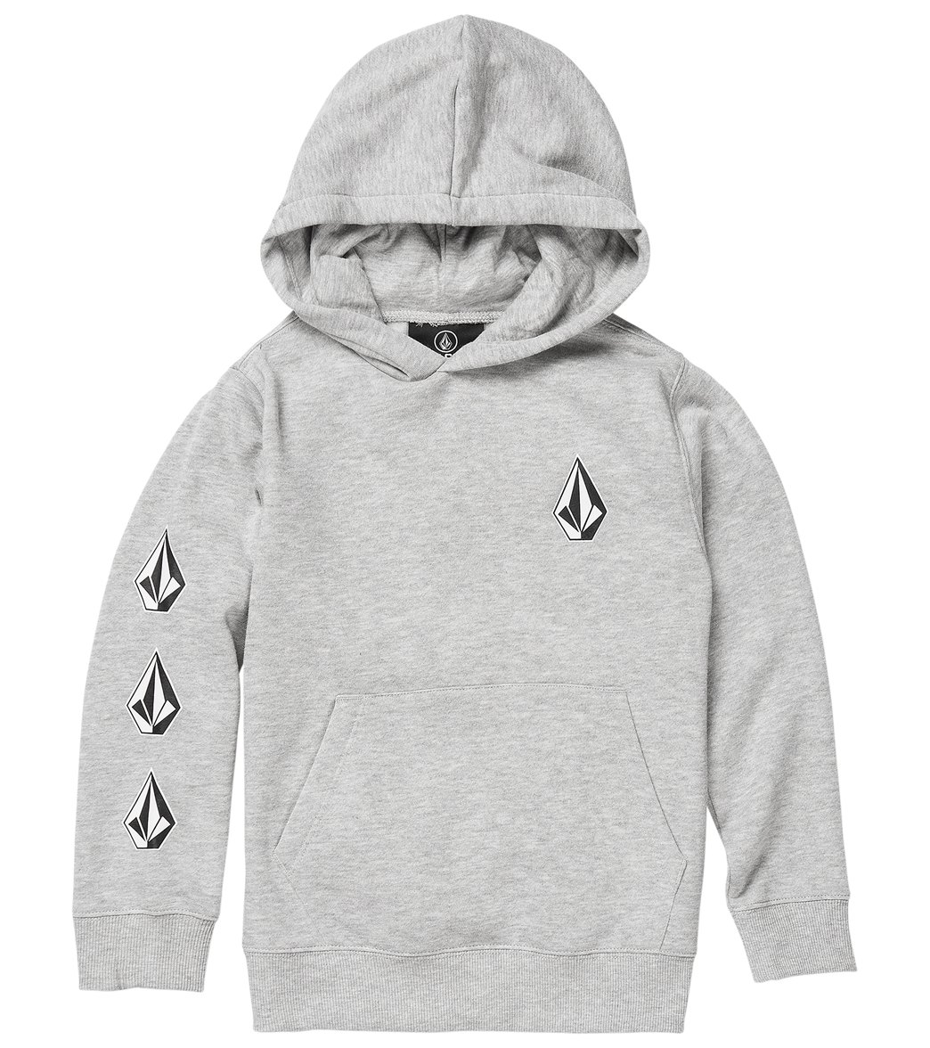 Volcom Boys' Iconic Stone Pullover Hoodie Toddler - Heather Grey 7 Cotton/Polyester - Swimoutlet.com