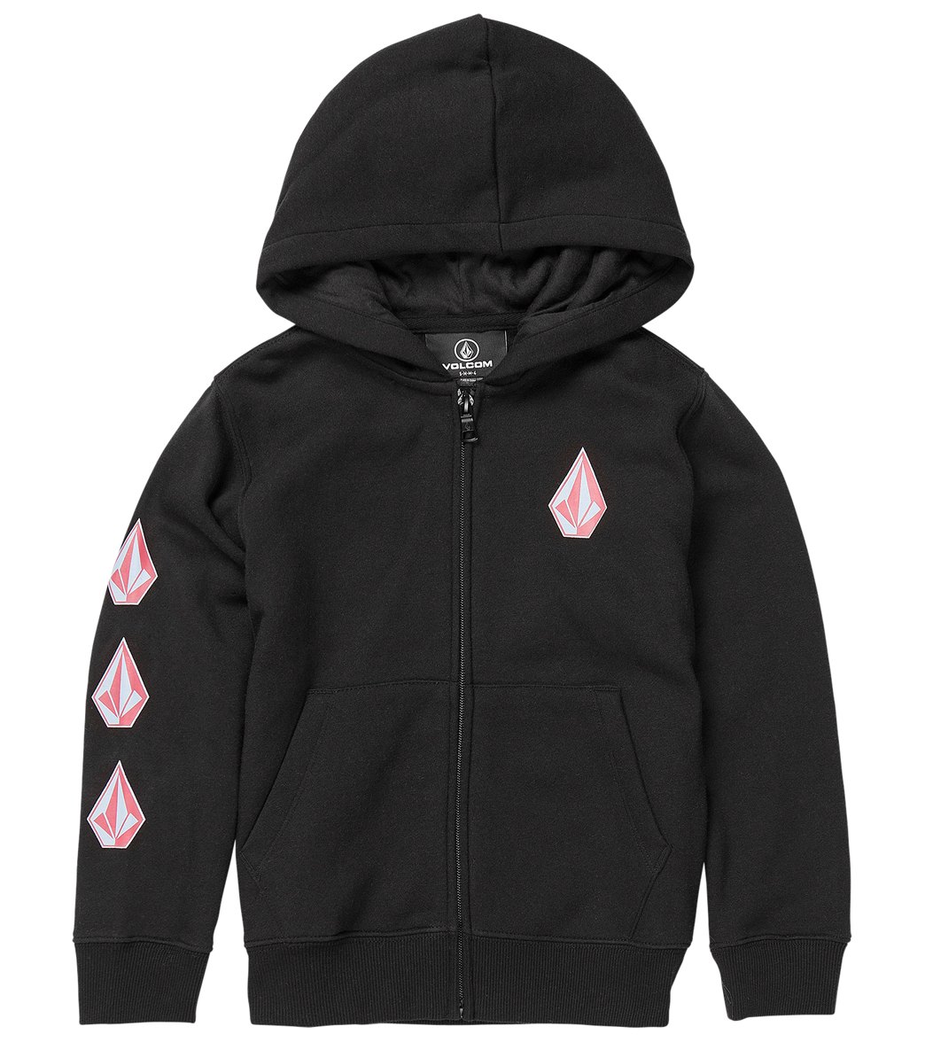 Volcom Boys' Iconic Stone Zip Hoodie Toddler - New Black 2T Cotton/Polyester - Swimoutlet.com