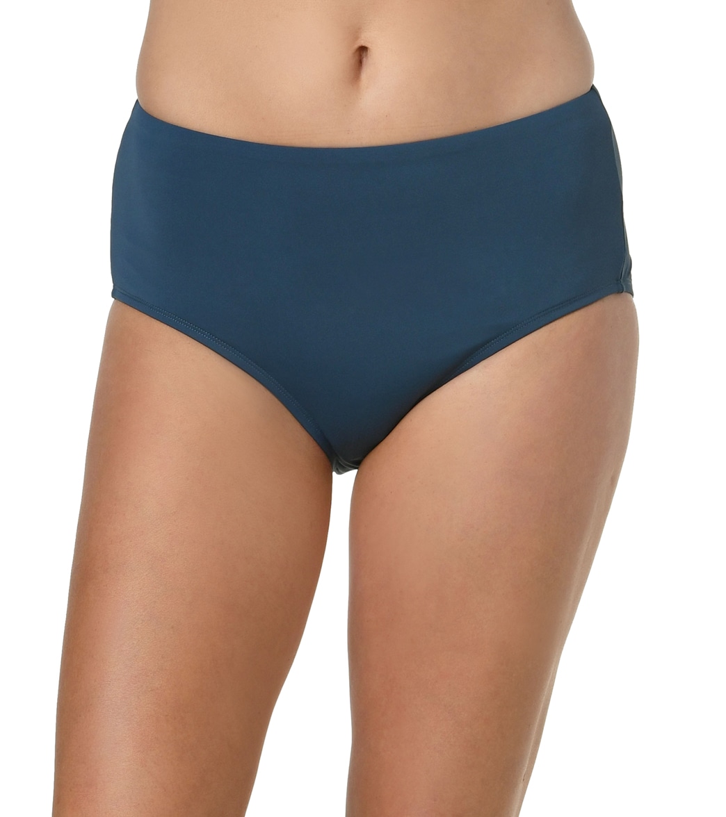 Jantzen Women's Solid Comfort Core Bikini Bottom - Azure 14 Elastane/Polyamide - Swimoutlet.com