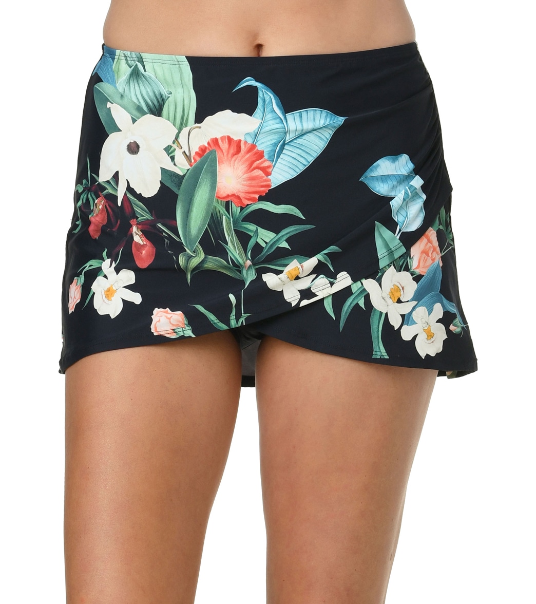 Jantzen Women's Botanical Cover Up Skirt - Black 10 Elastane/Polyamide - Swimoutlet.com