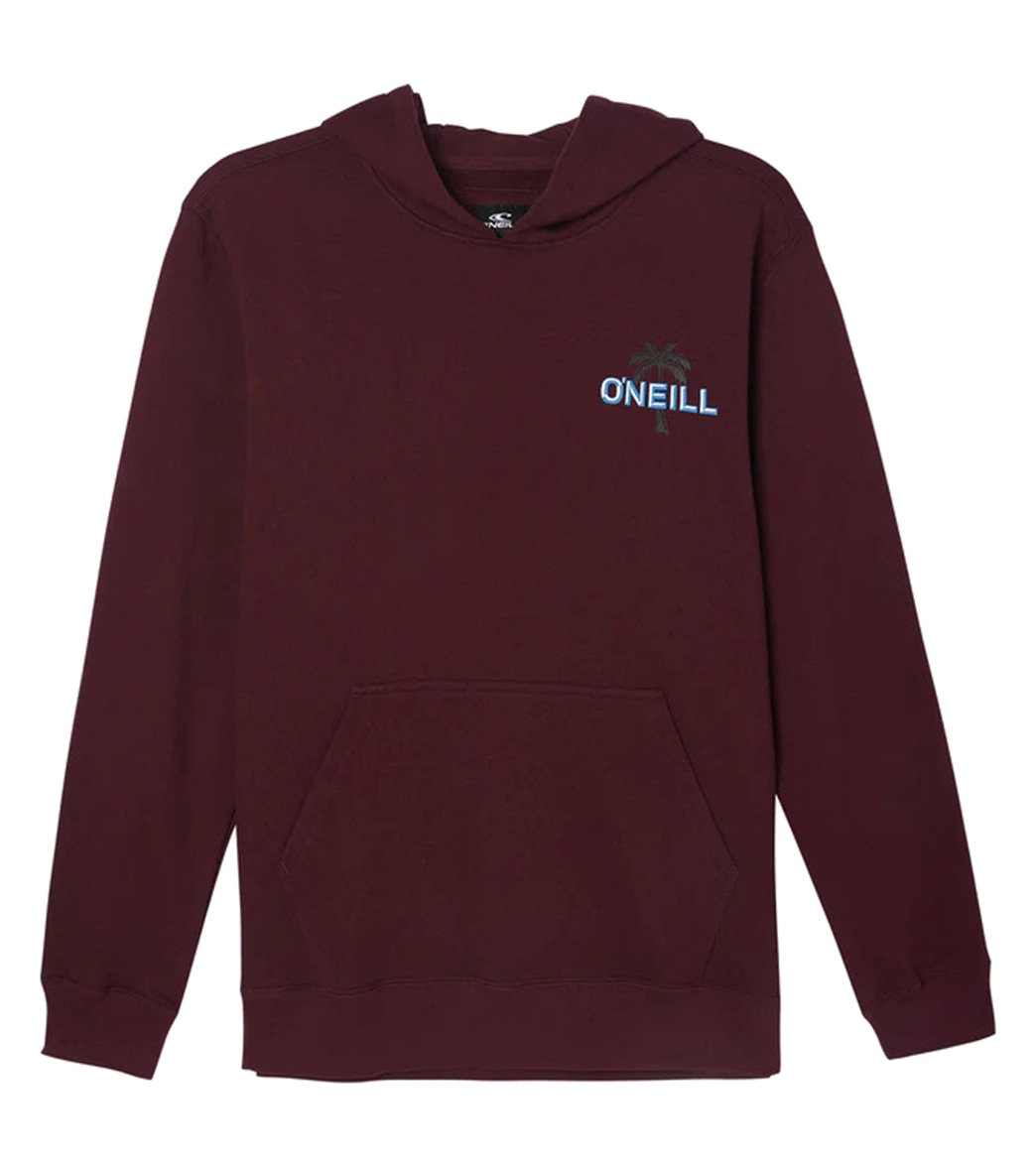 O'neill Boys' Fifty Two Print Fill Pullover Fleece Big Kid - Burgundy Large Cotton/Polyester - Swimoutlet.com