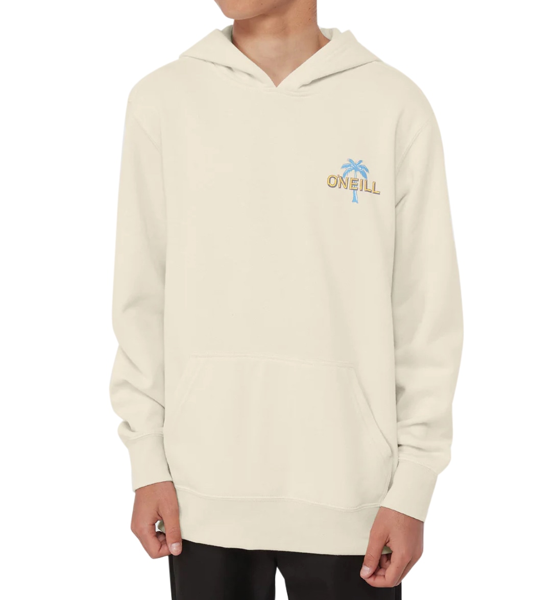 O'neill Boys' Fifty Two Print Fill Pullover Fleece Big Kid - Cream Large Cotton/Polyester - Swimoutlet.com
