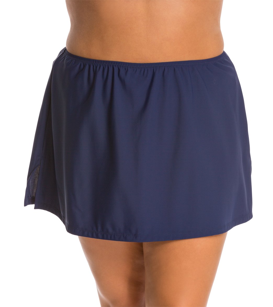 plus size long swim skirt