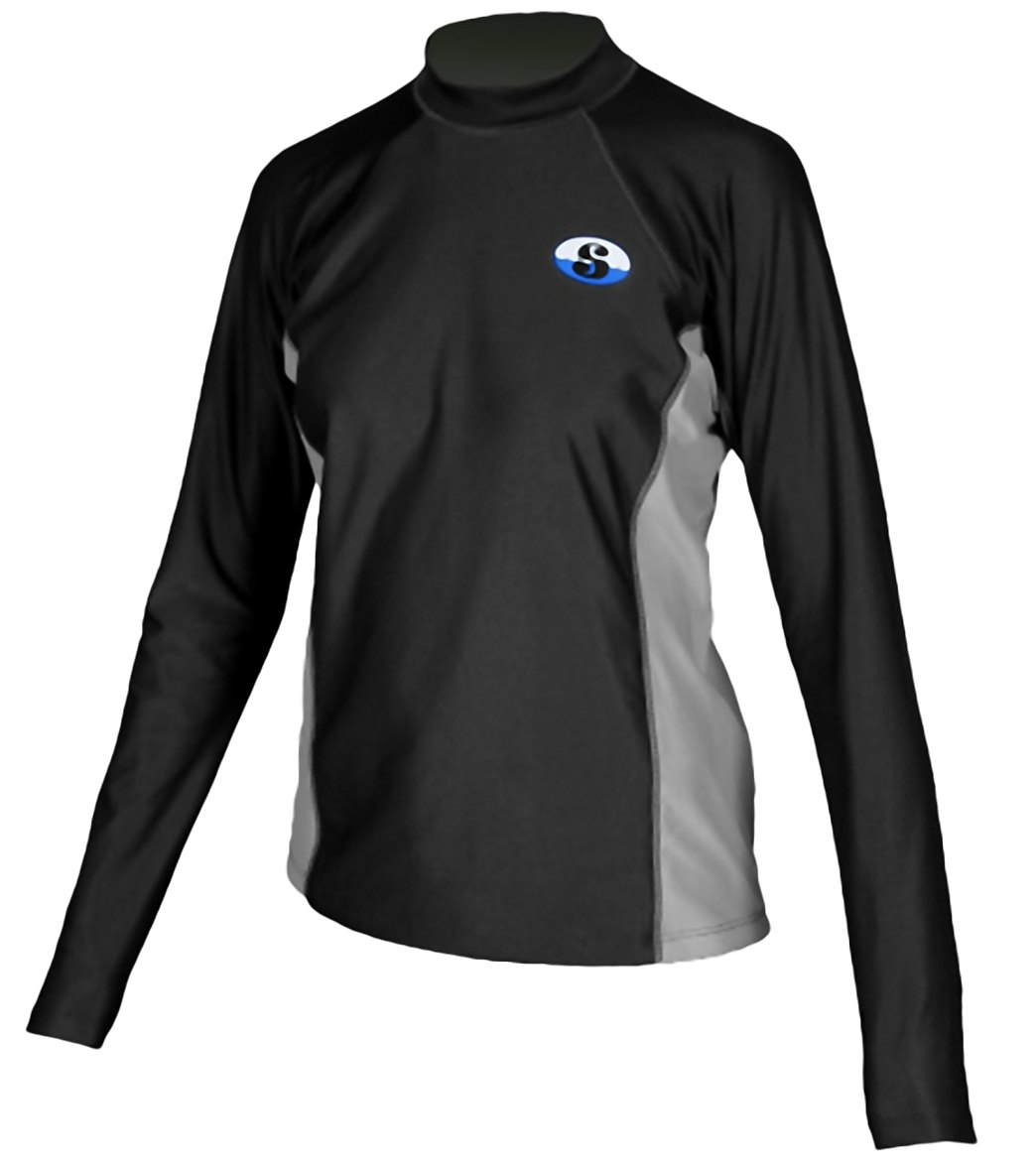 Splashgear Island Shirt - Black/Silver Large Polyester - Swimoutlet.com