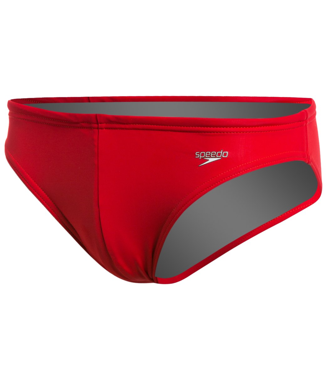 Speedo Men's Solar 1" Brief Swimsuit - Us Red 32 Lycra®/Nylon/Polyester/Spandex - Swimoutlet.com
