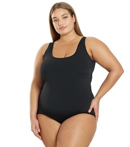 Sporti Plus Size Carina Chlorine Resistant Moderate Scoop Back One Piece Swimsuit