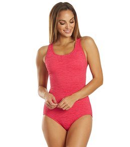 Penbrooke Krinkle Chlorine Resistant Long Torso One Piece Swimsuit